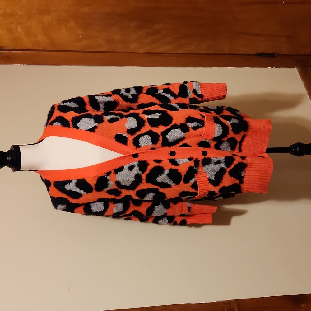 Torrid Neon Animal Print Cardigan Sweater Size 12/14 New Without Tags